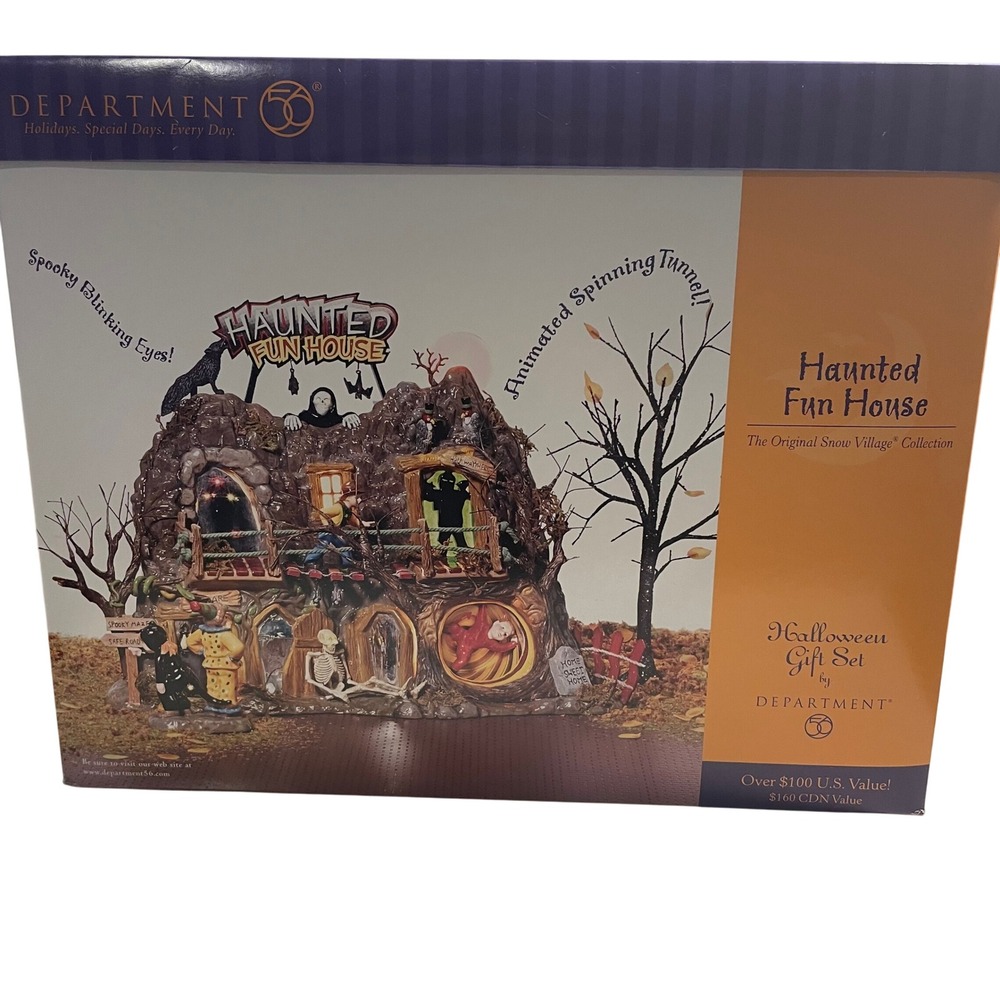 Department 56 Haunted Fun House Halloween Village Animated Spinning‎ Tunnel